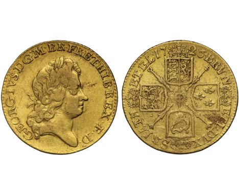 George I (1714-27), gold Guineas (2), both 1726, fifth laureate head right, legend and toothed border surrounding, GEORGIVS D