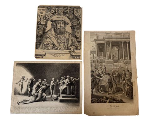 Three engravings, to include: Francesco Novelli (1764-1836) After Raphael - The Slander Fidia; 32 x 23.5 cm; T. Cook after Do