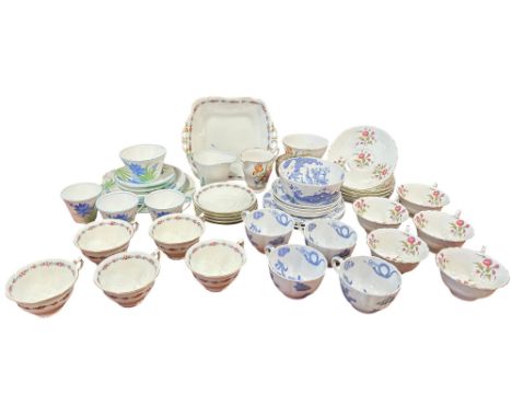 Four boxes of miscellaneous ceramics including Shelley, Royal Worcester, Wedgwood and other table wares