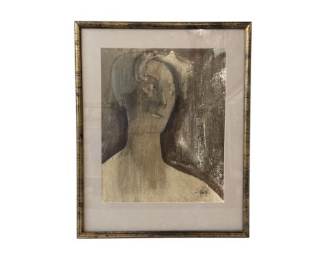 John W. Mills&nbsp;PPRBS ARCA FRSA (1933-2023) - 'Jo' (portrait of the artist's wife, 1961), graphite and brown wash, signed 