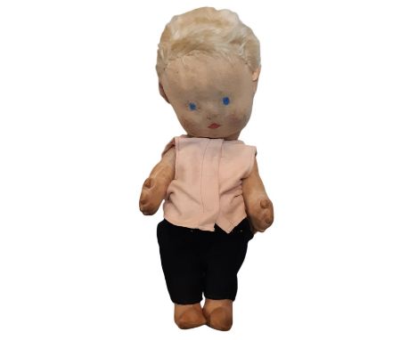 1930's 'Little Nipper' doll by Merrythought modelled on Daily Mail character with swivel joints and painted features. Height 