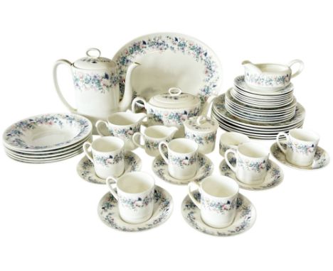 A Wedgwood Angela pattern porcelain dinner and coffee service for six place settings 