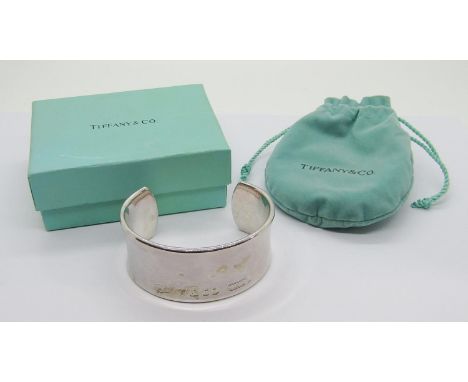 Tiffany &amp; Co. silver cuff bangle, stamped '925 T &amp; CO 1837' to exterior and '2001 Tiffany &amp; Co. 925' to interior,