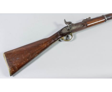 A Windsor P53 1856 (2nd pattern) three band Enfield rifle, the 39ins barrel stamped crown over TP over S, crown over B1 and d