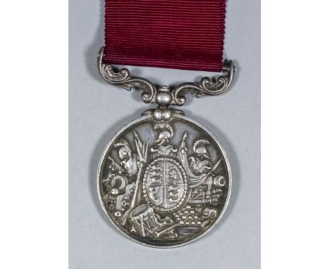 A Victoria Army Long Service Good Conduct Medal, 2nd type, to "Sergeant H. Manerige, 13th Hussars"