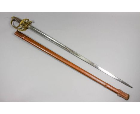 An early 20th Century English Royal Army Medical Corps Officer's dress sword by J. Gaunt & Sons, London, the 33ins etched bla