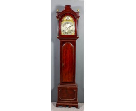 A George III mahogany longcase clock by William Copelstone of Plymouth Dock, the 12ins arched brass dial with wide silvered c