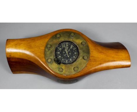 An interesting clock fabricated using the propeller boss from a Gypsy Major engine, fitted with a later Waltham eight day air