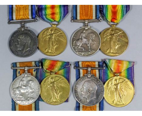 Four pairs of British War Medals and Victory Medals to "Sergeant A. Scuffel, Ryoal Engineers, "Driver A.C. Hammond, Army Serv