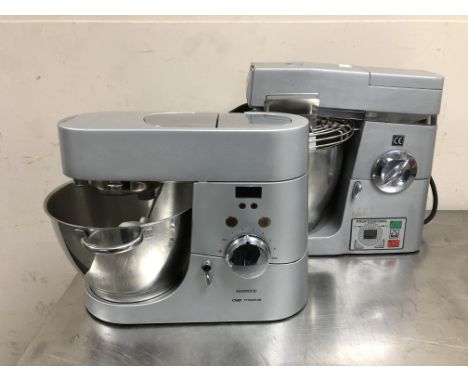 A Kenwood chef titanium mixer and a professional mixer.