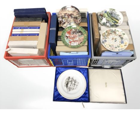 Assorted collectors plates including Spode, Wedgwood, Danbury Mint, etc. (3 boxes)