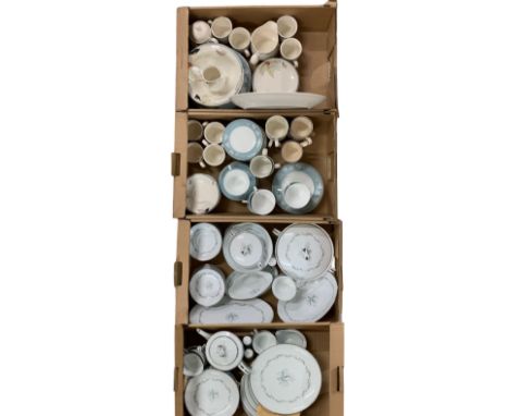 Quantity of Noritake china including Keltcraft together with Royal Albert etc. together with linen and plated cutlery in five