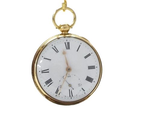 Fine Desbois &amp; Wheeler, London 18ct cylinder pocket watch, London 1820, signed fusee movement with maintaining power, Gra