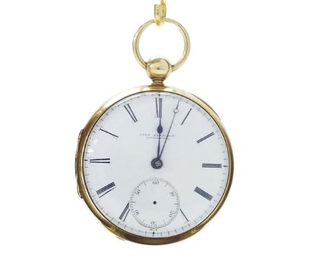 John Harrison, Liverpool 18ct lever pocket watch, signed and numbered 24042, with Massey III type escapement, engraved balanc