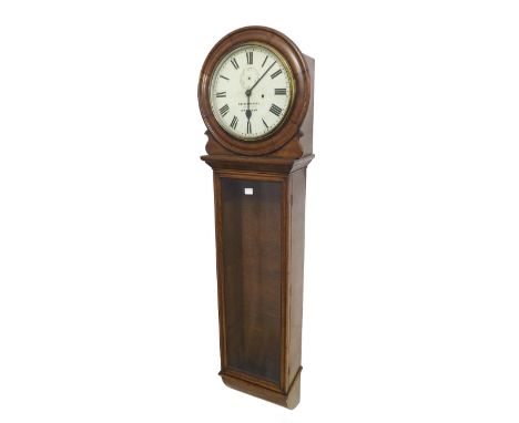 Good regulator wall clock, the movement with deadbeat escapement and maintaining power, the 12" circular dial signed Swinden 