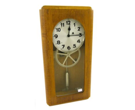 Electric signal clock, signed Borsari &amp; Meier A.G, Sefeldstrasse 62, Zurich on a plaque to the inner case, the 8" silvere