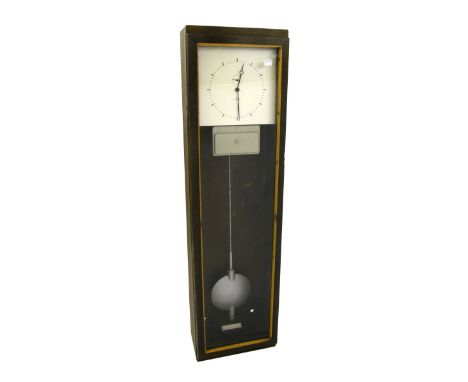 Oak Siemens &amp; Halske one second electric master clock with tape programmer, the 13" square white dial signed Siemens with