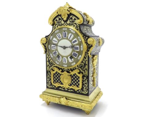Fine French boulle and ormolu mounted two train mantel clock, the Vincenti movement stamped Grohe, Paris and striking on a go