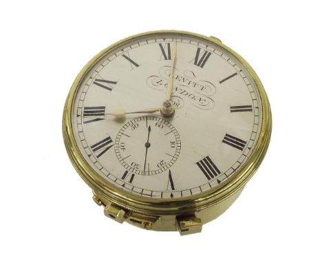 Good English marine chronometer, the 3.75" silvered dial signed Levitt, London no. 508, with subsidiary seconds dial (without