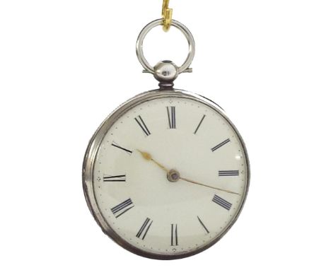 Irish silver rack lever pocket watch, London 1849, good fusee movement signed Barrington, Dublin, no. 537, with thirty tooth 