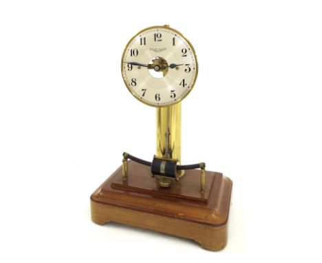 Bulle four glass electric mantel clock, the 5" silvered dial signed Bulle-Clock, enclosing a skeletonised centre and upon a b