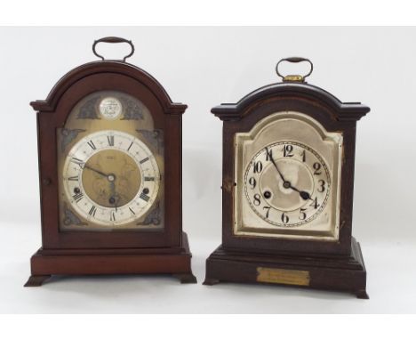 Elliott mahogany three train bracket clock, the movement striking on eight rods, the 7" arched brass dial signed Nathan &amp;