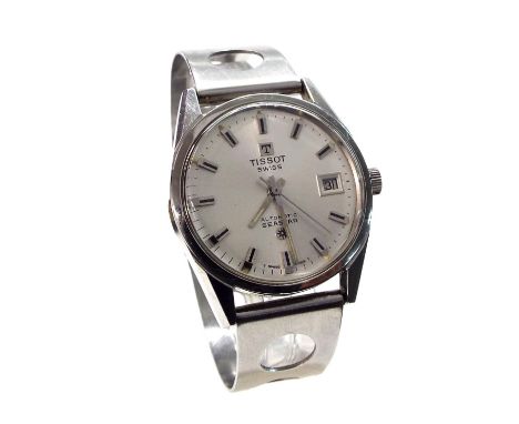 Tissot Seastar automatic gentleman's stainless steel wristwatch, the silvered dial with baton markers, centre seconds and dat