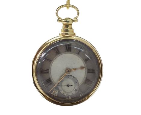 18ct detached fusee lever pair cased pocket watch, Chester 1821, signed Alex (Alexander) Cameron, Dundee, with silver engine 