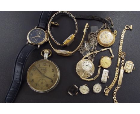 Military issue nickel cased lever pocket watch, the silvered dial branded 'WD' with broad arrow, G. Davenport & Co Ltd, no. 2