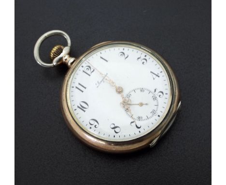 Longines silver (0.800) lever pocket watch, movement no. 3569563, the dial with Arabic numerals and subsidiary seconds with g