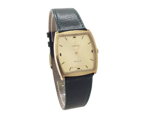 Omega De Ville 9ct gentleman's wristwatch, London 1970, the gilt dial with baton markers, cal. 620 17 jewel movement, no. 217