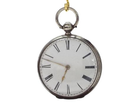Justin Vulliamy fusee cylinder silver pocket watch, the movement with pierced engraved balance cock, diamond endstone with si