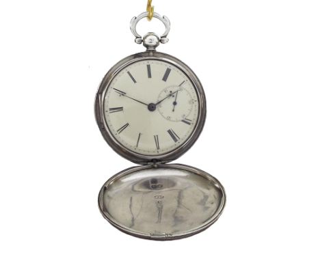 English silver fusee lever pocket watch, London 1839, the movement signed Shepperley &amp; Pearce, Long Row, Nottingham, no. 