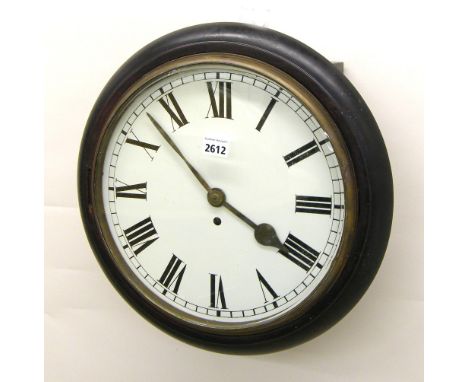 Single fusee 12" wall dial clock, within a turned surround (pendulum)