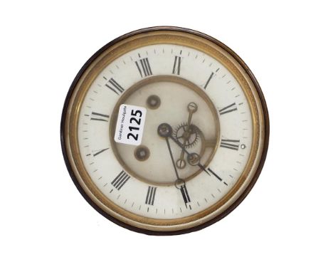 French S. Marti two train bracket clock movement striking on a bell (missing), the 5.75" white chapter ring enclosing a reces