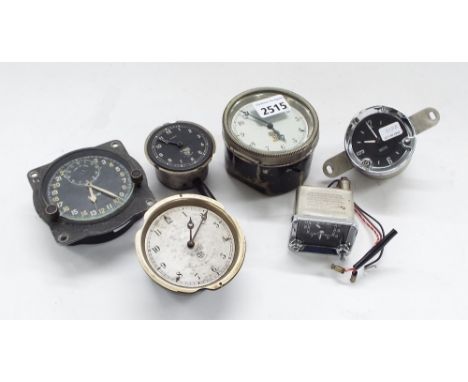 Smiths cockpit clock, the 3" black dial with Arabic numerals and subsidiary hour dial titled Time of Trip, ref. no. F169440, 