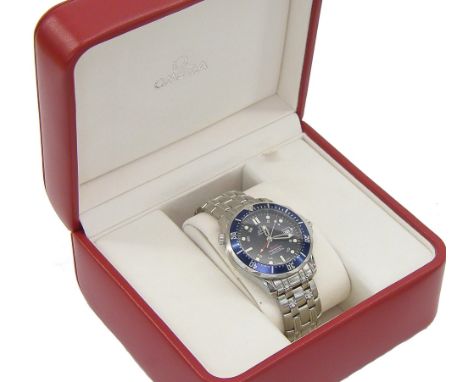 Rare Omega (SBS) Seamaster GMT Professional Co-Axial Chronometer automatic gentleman's stainless steel bracelet watch, limite
