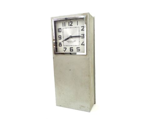 French electric wall clock, the 8" silvered dial signed Enregistreurs Lambert, Saint Nicolas d'Aliermonte, Seine-Maritime wit
