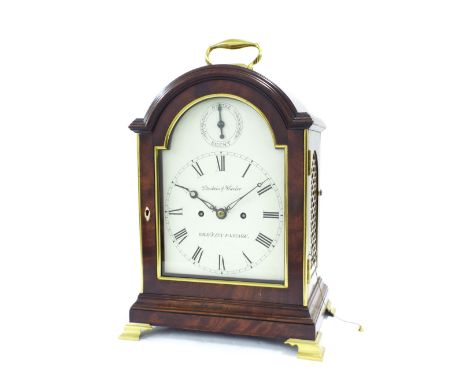 Good English mahogany double fusee bracket clock, the movement with pull repeat signed Desbois &amp; Wheeler, Gray's Inn Pass