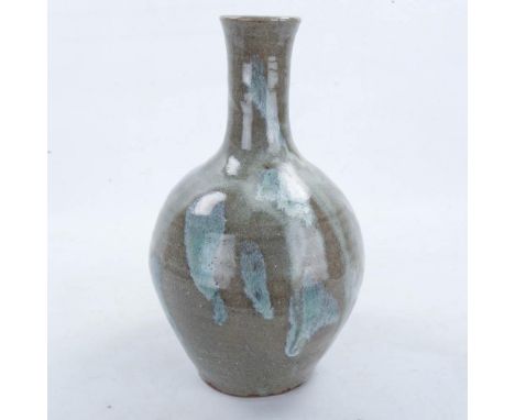 SHIGEYOSHI ICHINO, Leach Pottery vase, chun glaze splash decoration, impressed St Ives and makers mark to base, 27cmGood cond
