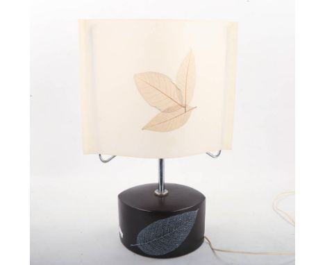 ROBERT JEFFERSON for POOLE POTTERY, a HElios table lamp, with skeleton leaf design to base and original matching shade, desig