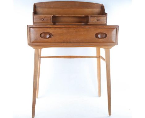 ERCOL model 479 compact writing desk, in ash and elm, height 95cm x 68 x 46cm 