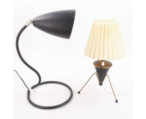 A 1950s' atomic table lamp, and a later 1950s' style table lamp, tallest 41cm 