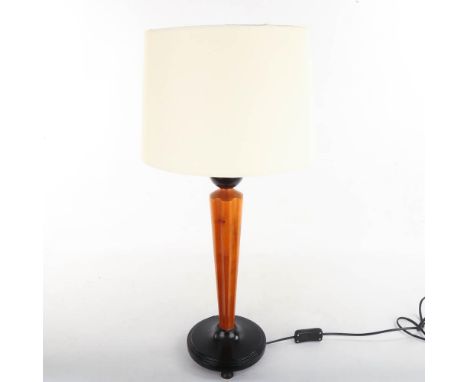A cherry and ebonised wood table lamp, height 60cmGood condition 