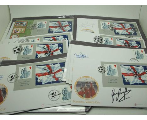 England Football Autographs - Peter Shilton, Paul Gascoigne, Emlyn Hughes, David Platt, Gary Lineker, Kevin Keegan, Bryan Rob