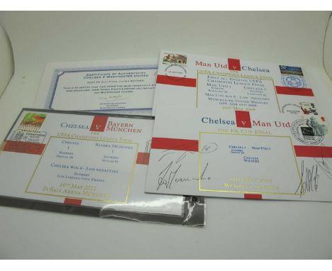 Chelsea Autographs - Mourinho, Terry, Lampard, and Cole, blue ink signed (unverified) on a 2007 F.A Cup Final First Day Cover