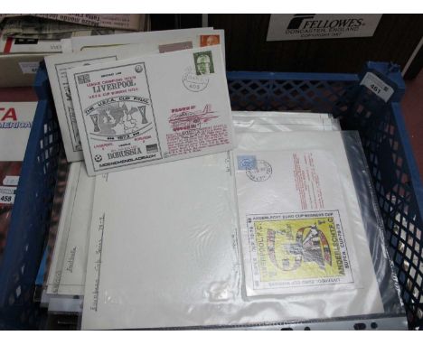 Liverpool F.C First Day Covers 1973-86 (x9), Liverpool Fan Club Magazine No.1, 2, 3 and 4, Crown Paints News, etc.
