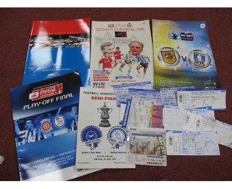Sheffield Wednesday Big Match Programmes, 1993 F.A Cup Final Replay with ticket, 83 semi, play-offs, etc, tickets for 66 F.A 