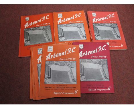 Arsenal 1949-50 Home Programmes, fourteen league, four F.A Cup and nine combination issues (27).