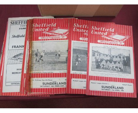 Sheffield United Programmes 1955-6, twenty-one homes including v. Chelsea, Barrow - F.A Cup (x 2), Frank Swift's X1, aways at